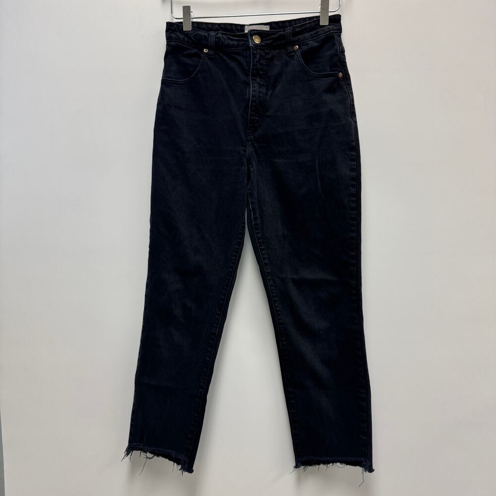 Rolla's High Rise Slim Dusters Black Raw Step Hem Sz 28